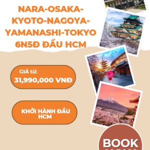 NARA-OSAKA-KYOTO-NAGOYA-YAMANASHI-TOKYO 6N5Đ ĐẦU HCM