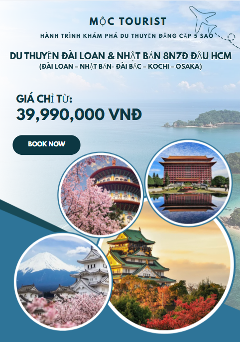 DU THUYỀN ĐÀI LOAN & NHẬT BẢN 8N7Đ ĐẦU HCM