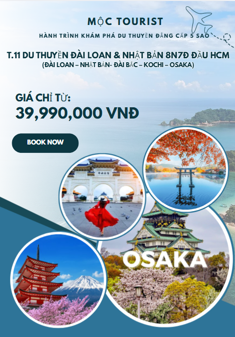 T.11 DU THUYỀN ĐÀI LOAN & NHẬT BẢN 8N7Đ ĐẦU HCM